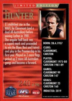 2023 Select AFL Legacy - Hall Of Fame Inductees Limited Edition #HFLE262 Ken Hunter Back